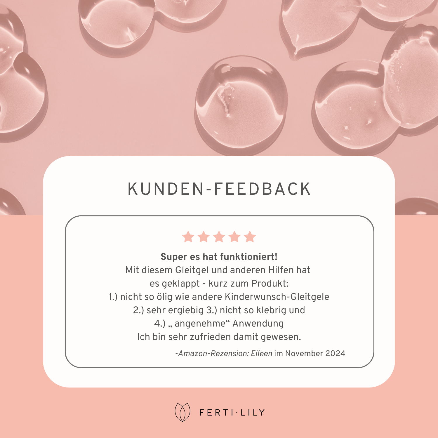 Ferti-Lily Kinderwunsch Gleitgel 5 Sterne Rezension